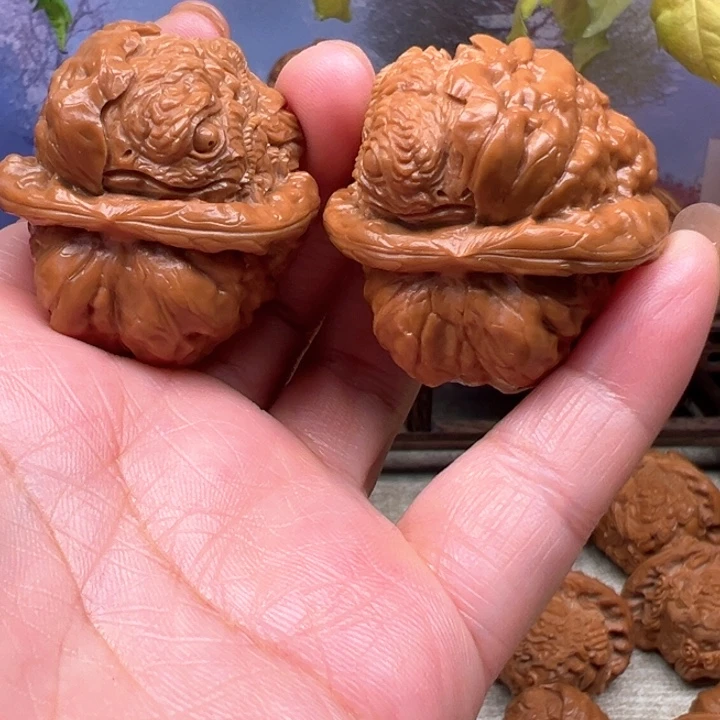 核桃把件蛤蟆头金蟾