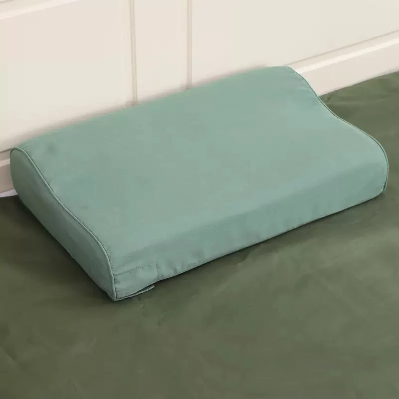 04  绿色 舒缓 不起球 透气枕头成人纯色军绿家用户外舒适