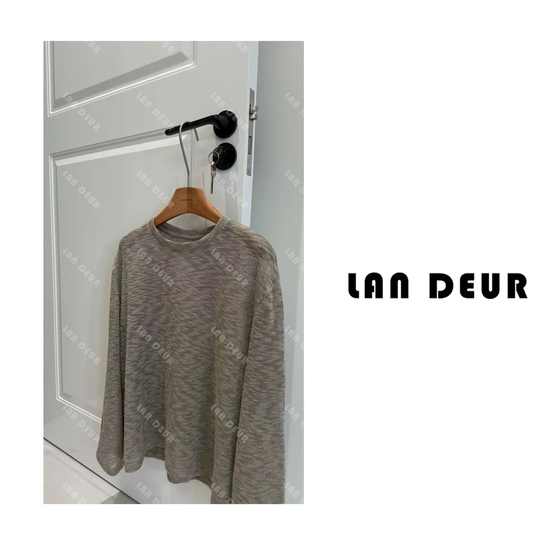 JIUJIU【灰猫密语】圆领长袖百搭简约宽松舒适透气T恤上衣女