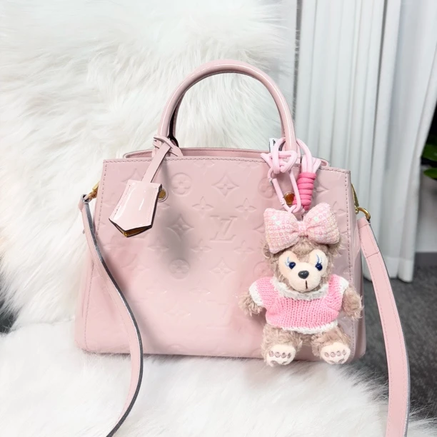 95新 LouisVuitton/路易威登 樱花粉蒙田bb手提斜挎包 S