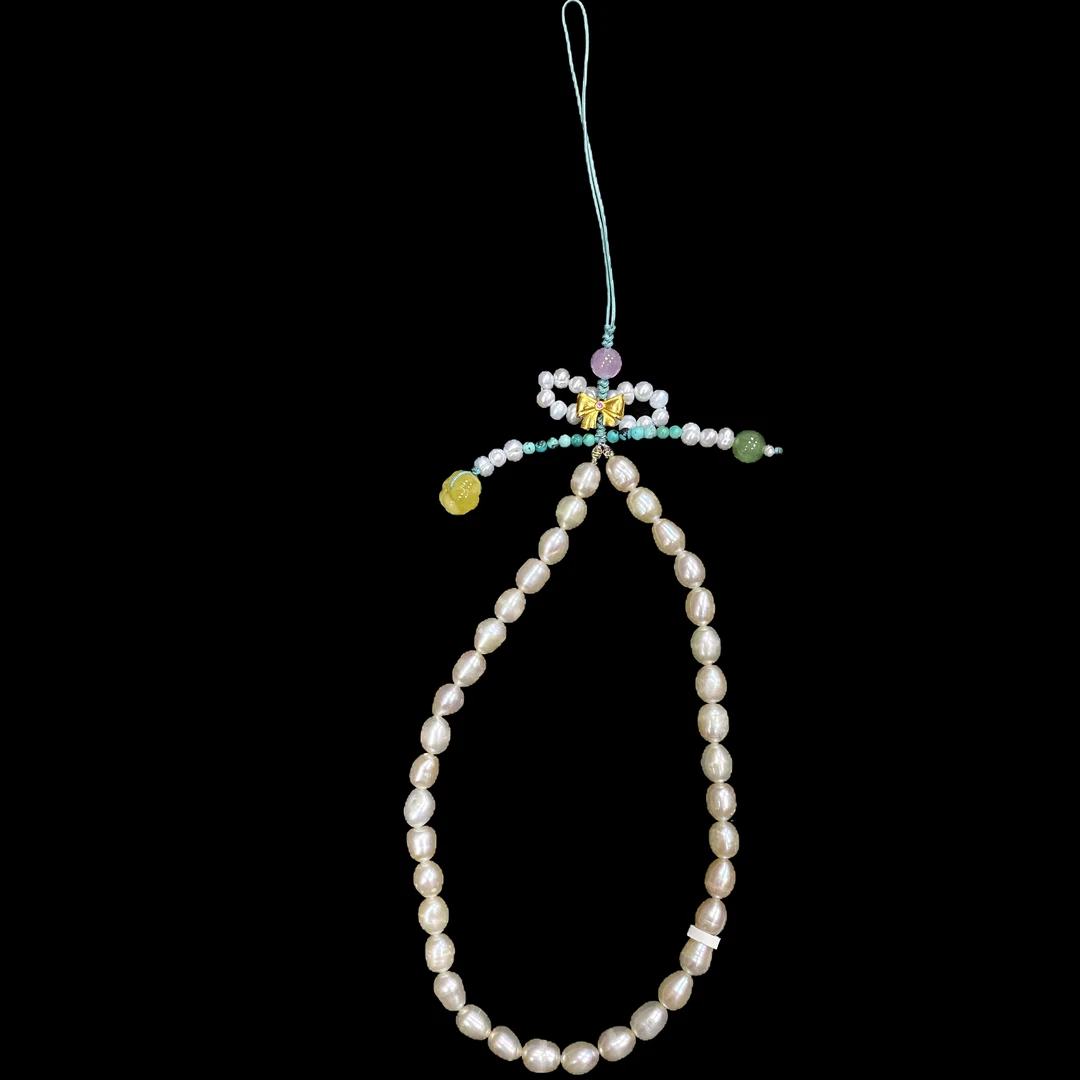 V6859 珍珠手机链多样性发一