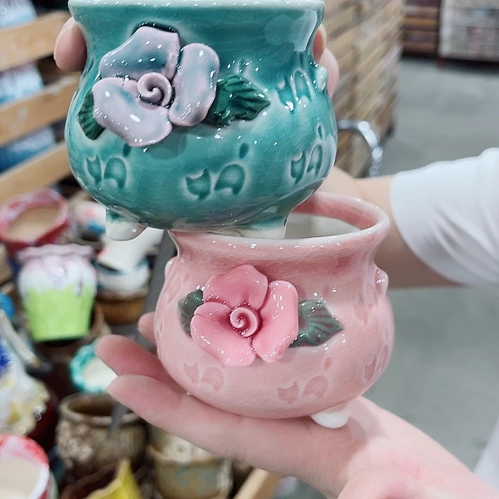 有孔，凑10元包邮陶瓷花盆发货！