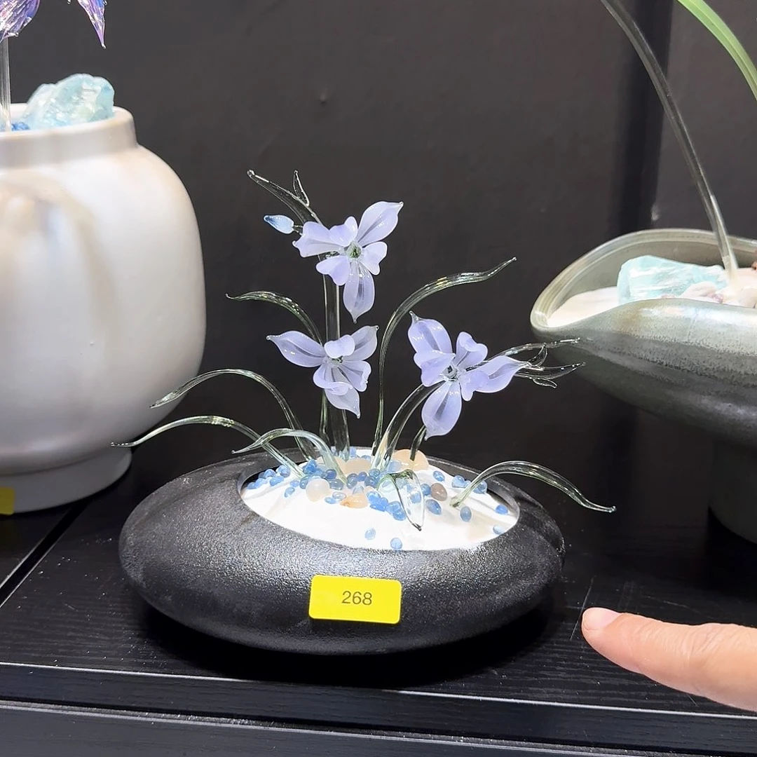 琉璃手工艺品淄博非遗手做琉璃花030