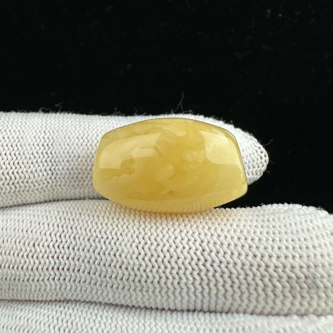 Y4968天然原矿蜜蜡 妖花马蹄珠15.6x24.7mm 3.2克抖音基地质检发