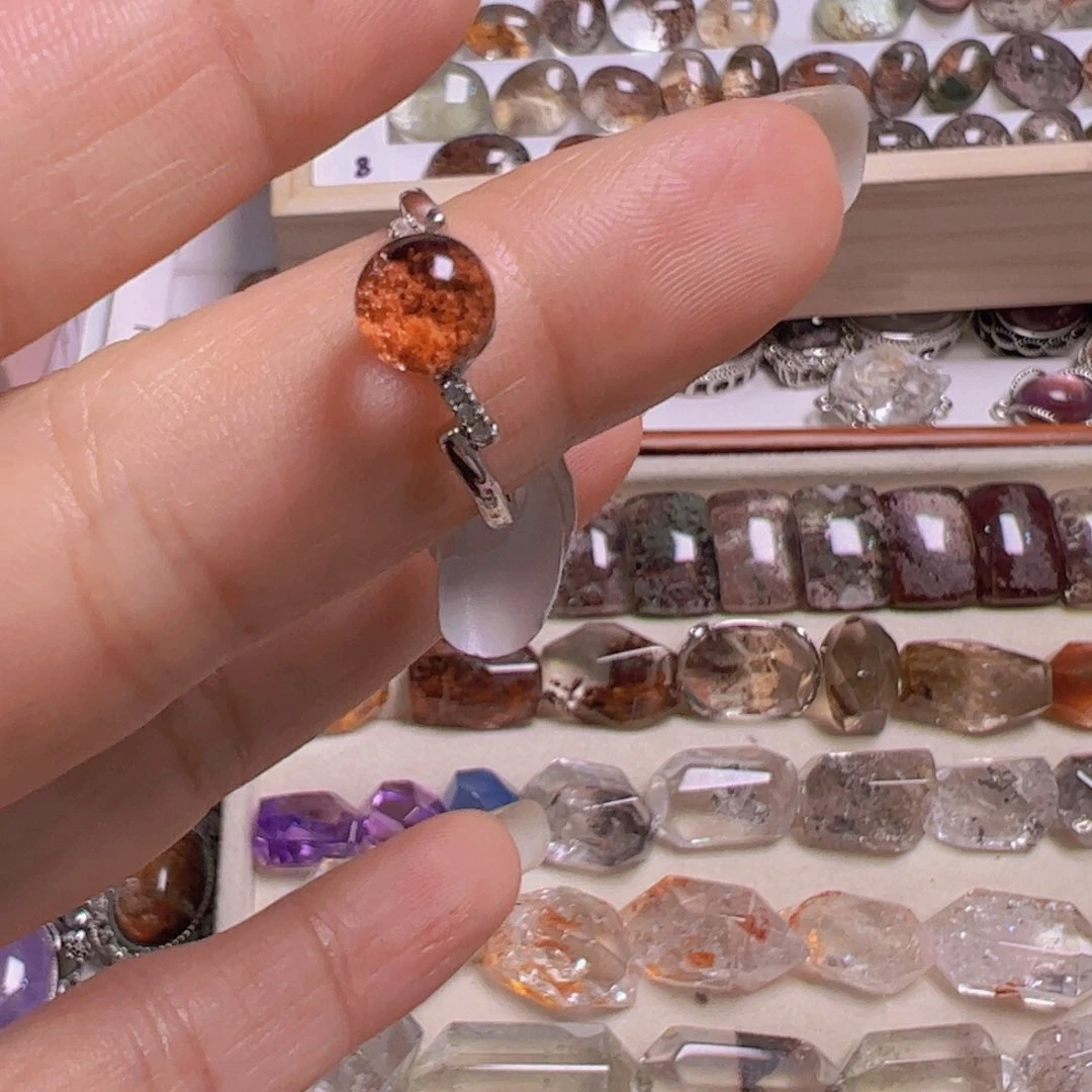 水晶手链银S800镀金镶嵌b***奕