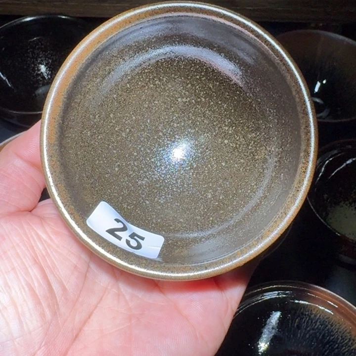 静***凝小雨茶盏，手工柴烧
