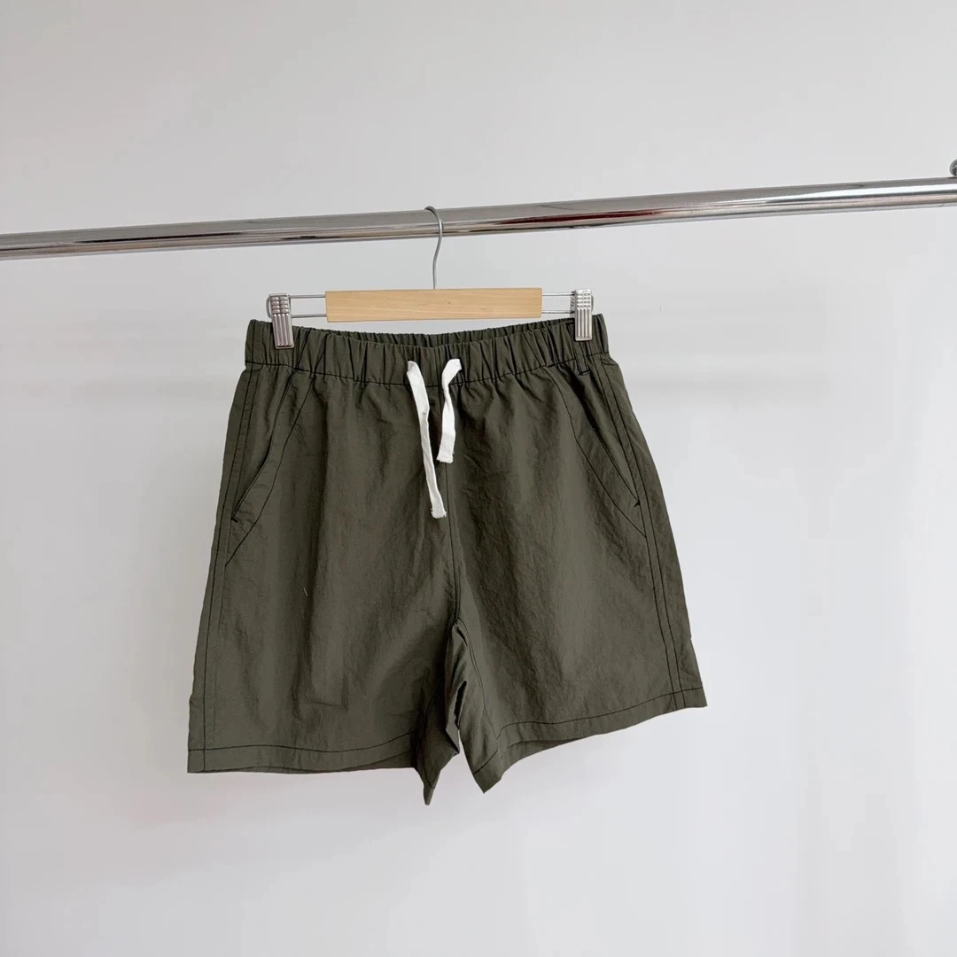 P232 锦纶显瘦墨绿色速干休闲短裤