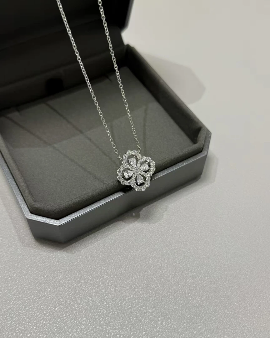 合金项链 顶版 花园白钻项链 轻奢高级感拉满