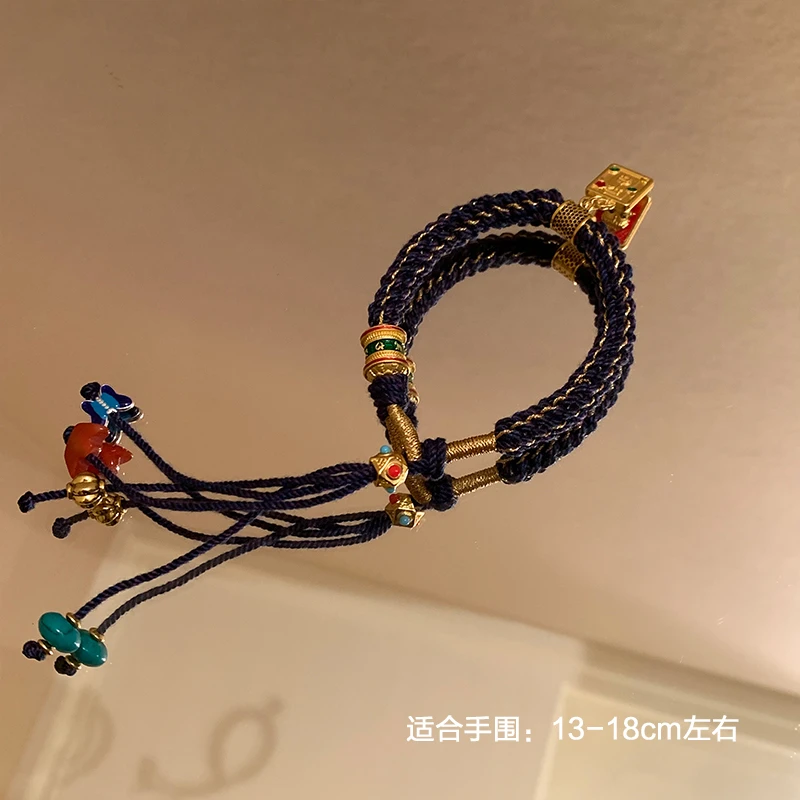 合金布艺手链 编绳手链饰品手工彩色小众民族风手绳