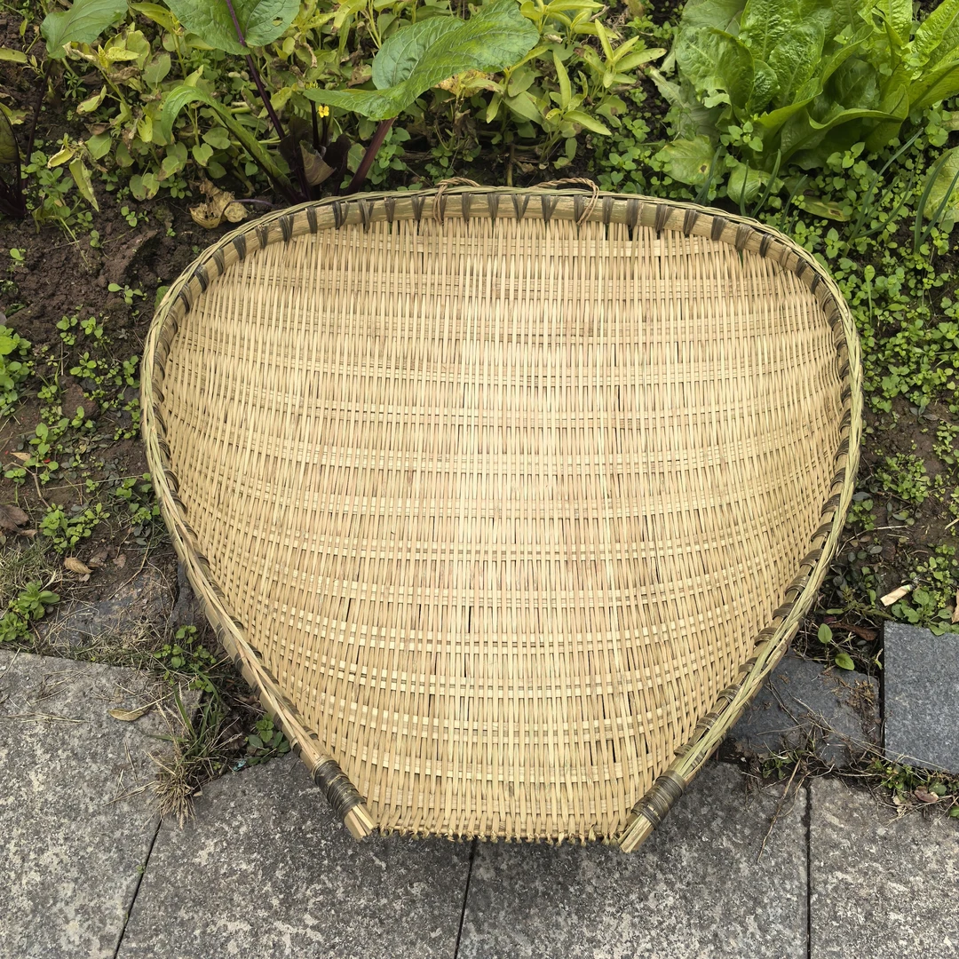 72cm竹编手工筲箕天然青皮竹编织沥水洗菜淘米晾晒厨房收纳簸箕