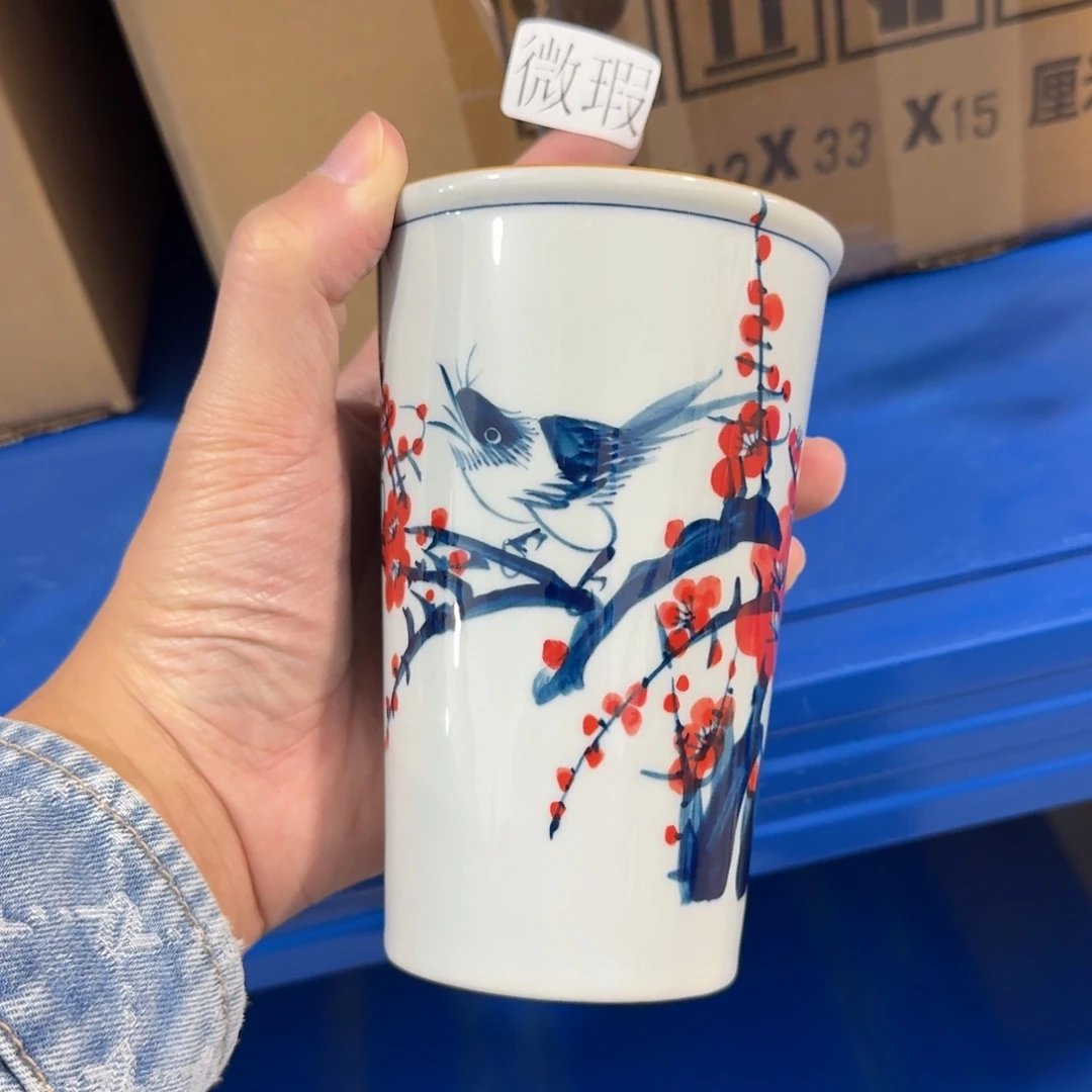 釉下手绘茶具微瑕