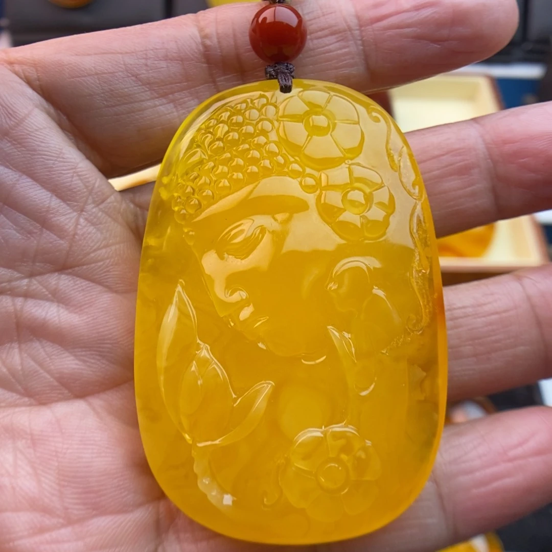琥珀颈饰未镶嵌花开见佛