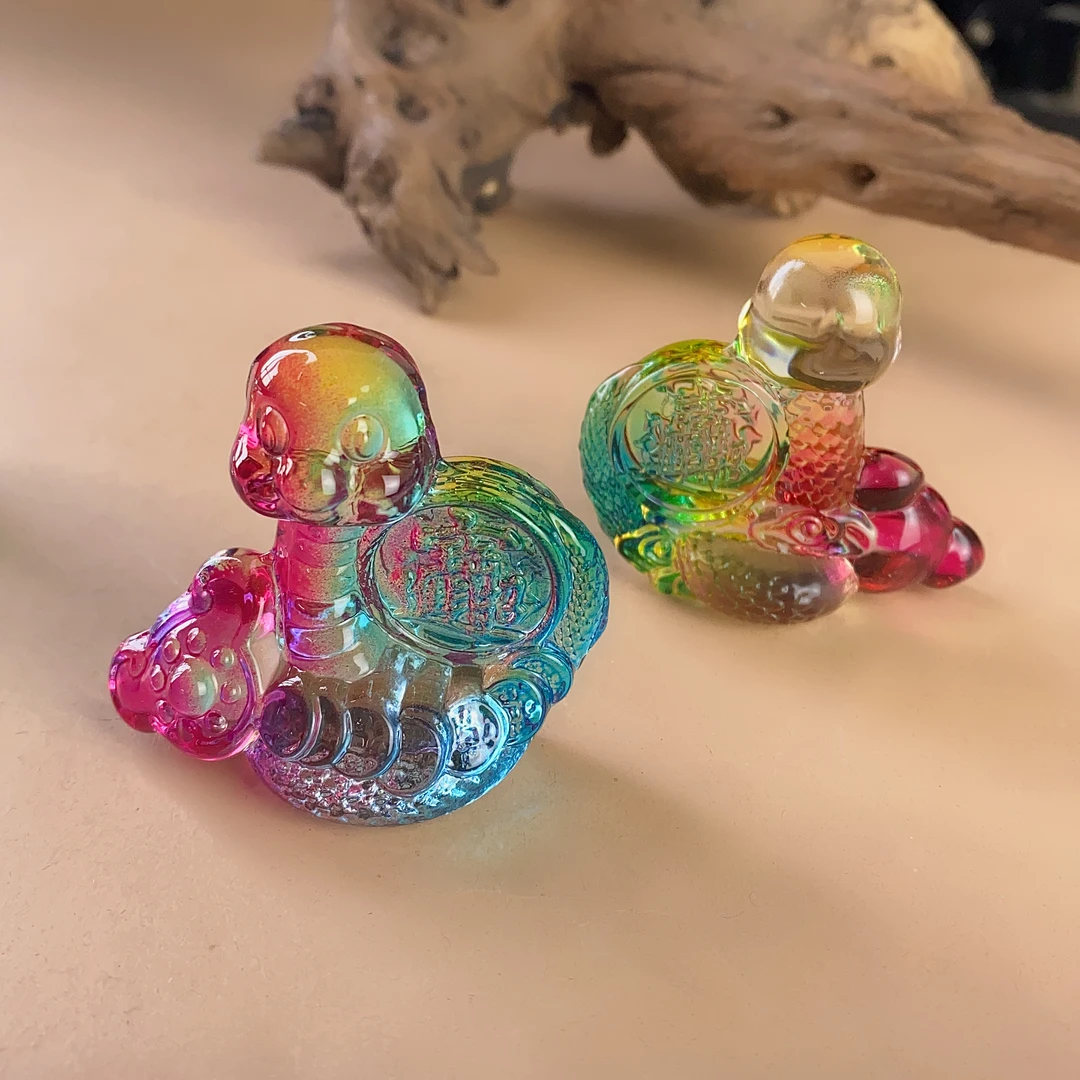 非金属玻璃吊坠 2888/（ZY888-612）琉璃生肖蛇摆件/ 多样性发/一件