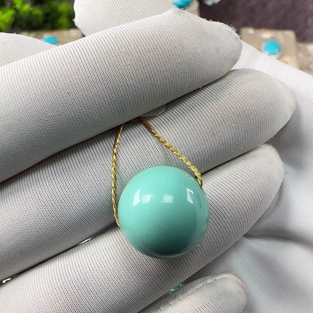 绿松石未镶嵌14mm➕单珠