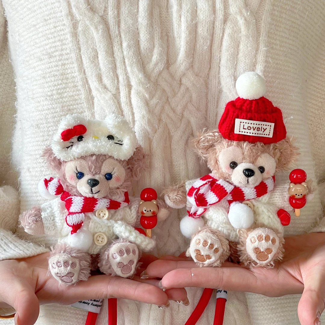 两只包包挂件新年红雪莉玫菲菲可爱超萌闺蜜礼物可爱小熊脸达菲玫