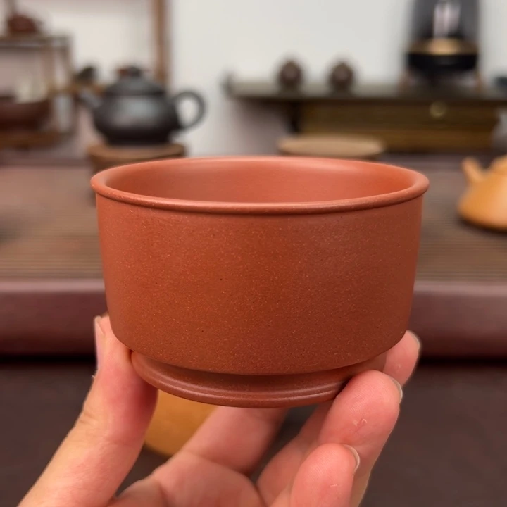 刘***振紫砂茶壶红棕泥主人杯
