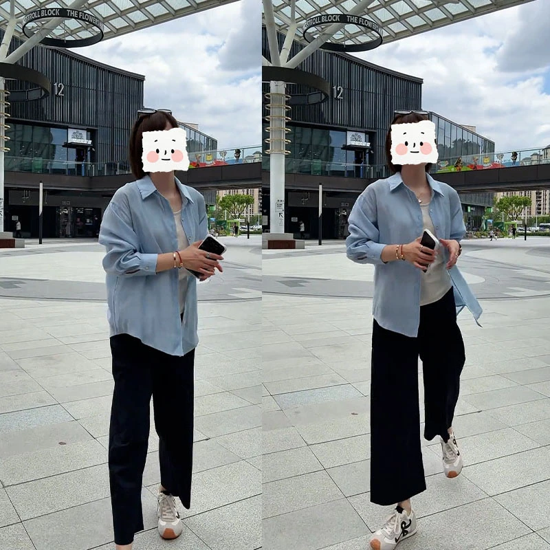 时尚轻熟风春秋季百搭网红炸街衬衫内搭休闲裤气质减龄三件套