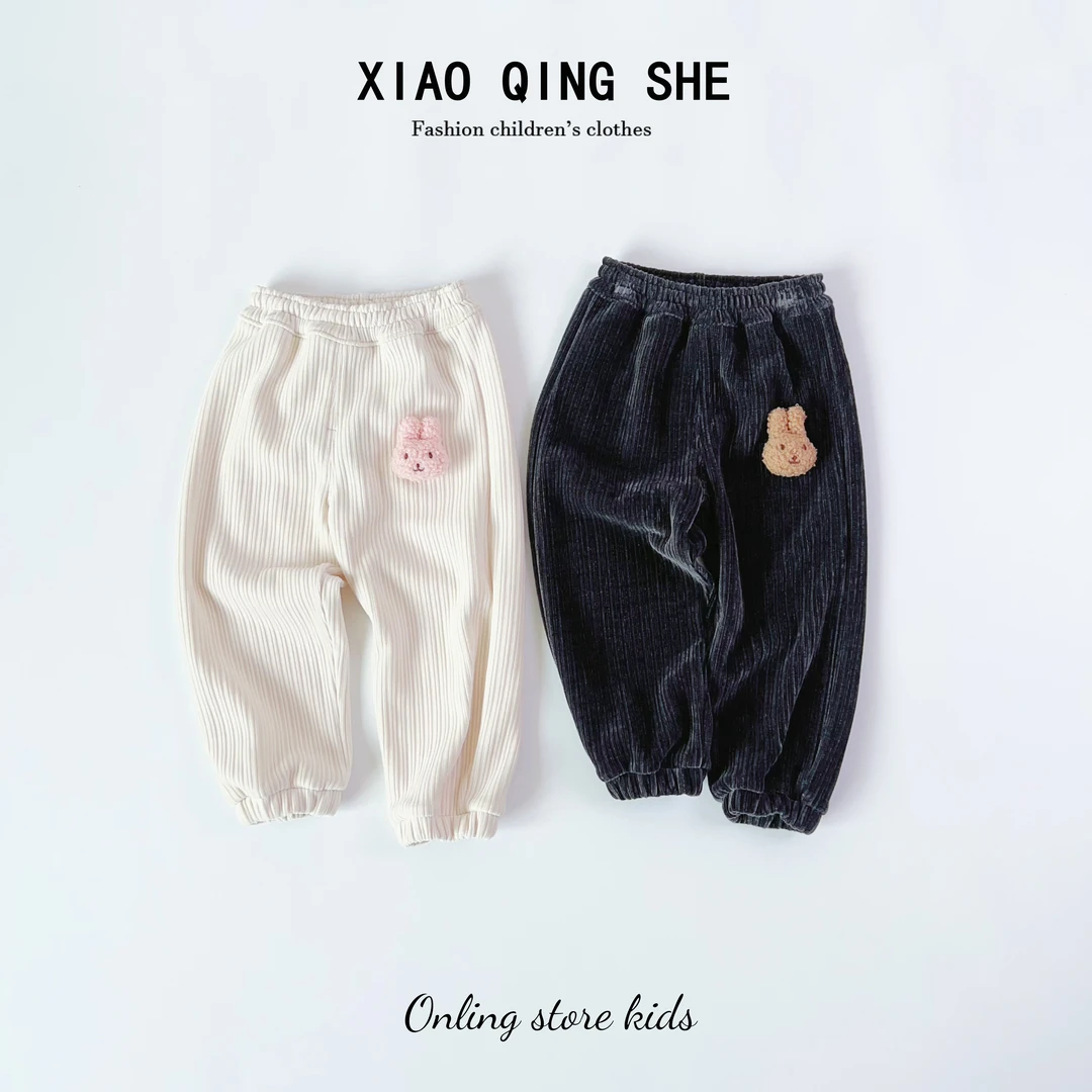【晓倾奢现货】儿童春季新款雪尼尔休闲卫裤木棉乖乖裤B001