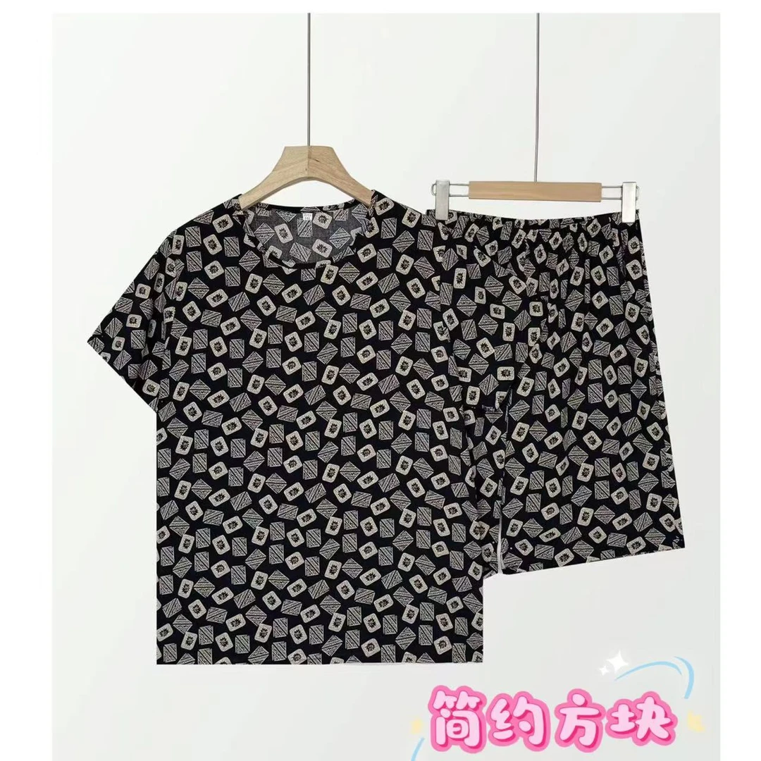 当当家-（男士人造棉）夏季简约宽松休闲运动棉绸舒适套装--7002