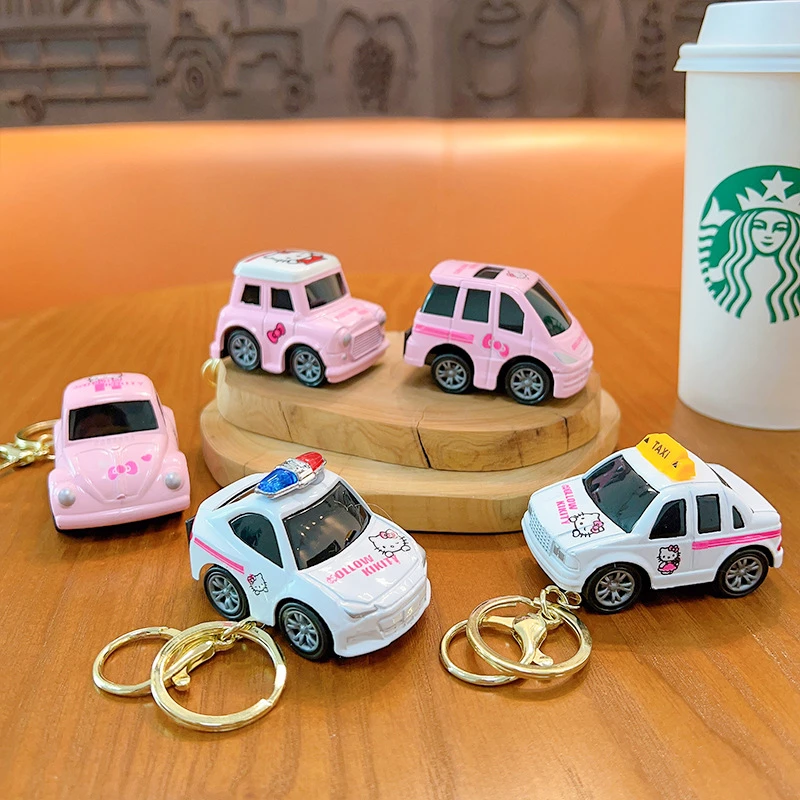 创意卡通kitty猫小汽车钥匙扣儿童可爱女公仔书包挂件-情侣小礼品