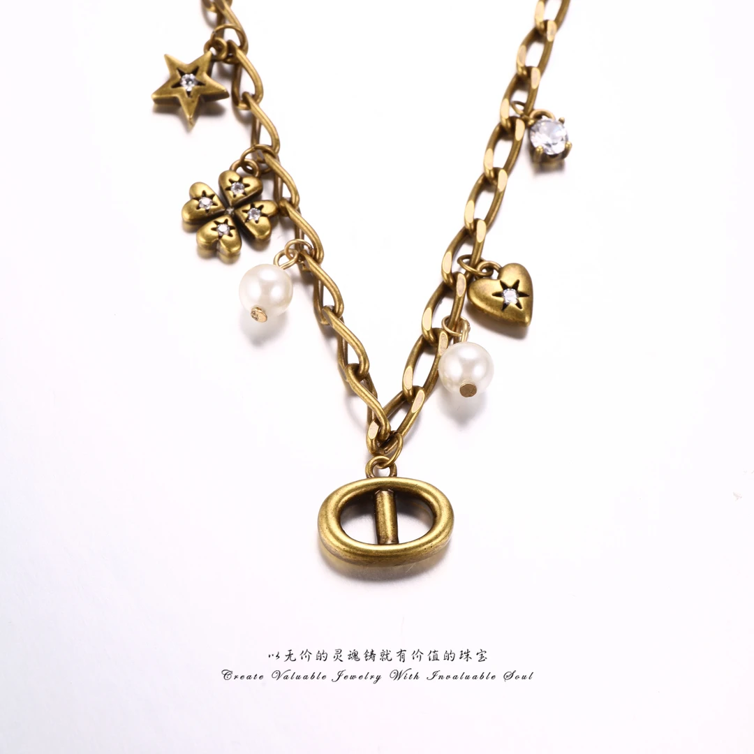 铜合金项链 法式复古个性气质高级感百搭坠链项链（44cm）C-32549