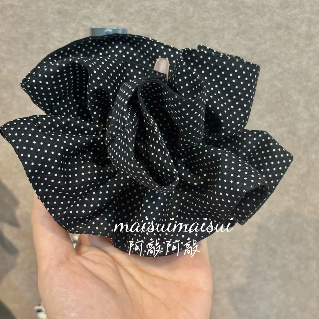 【阿敲】A1639~甜美复古波点布艺加大大肠圈皮筋头绳发饰-麦穗头饰