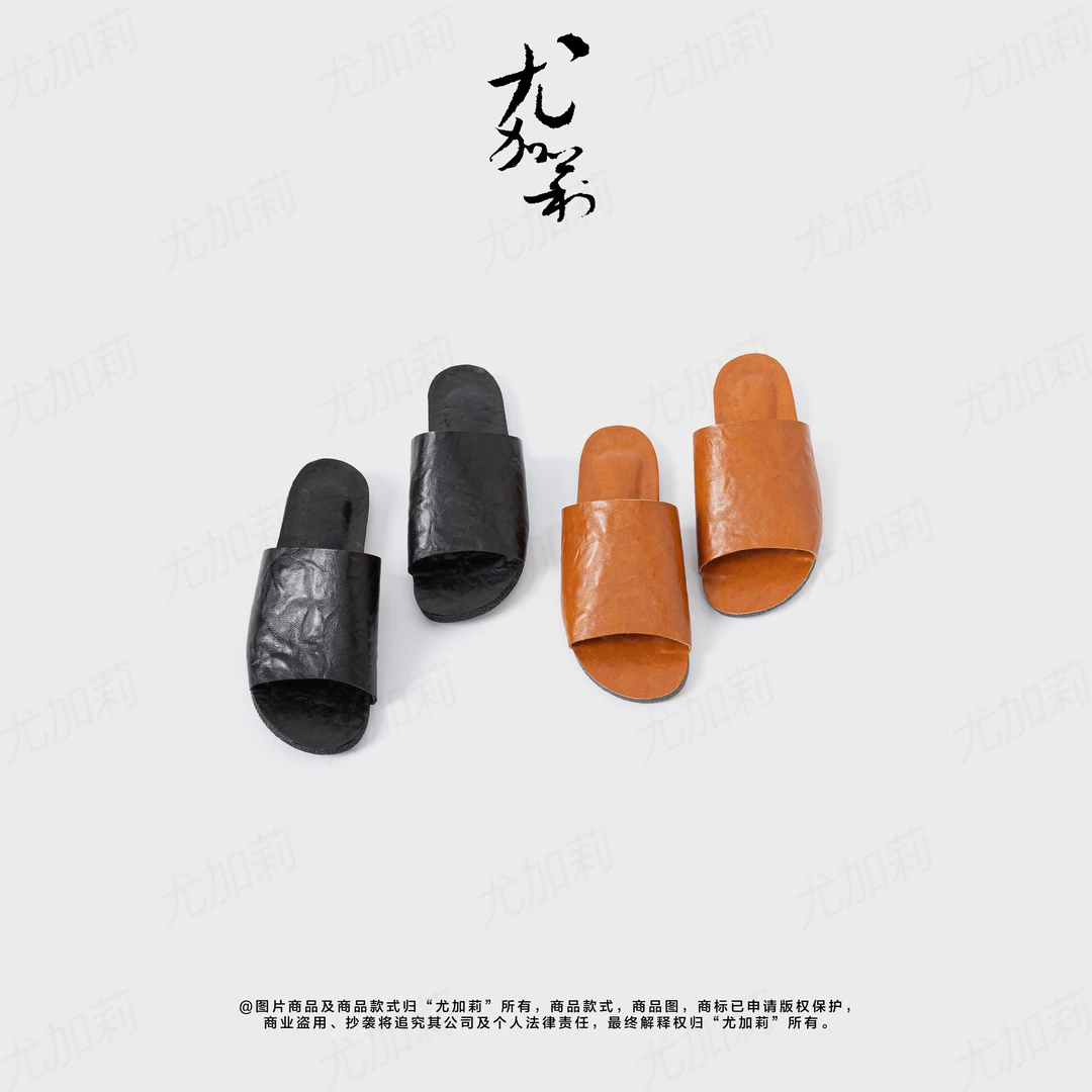 加莉精选【头牛半拖】纹理舒适牛皮半拖 分码