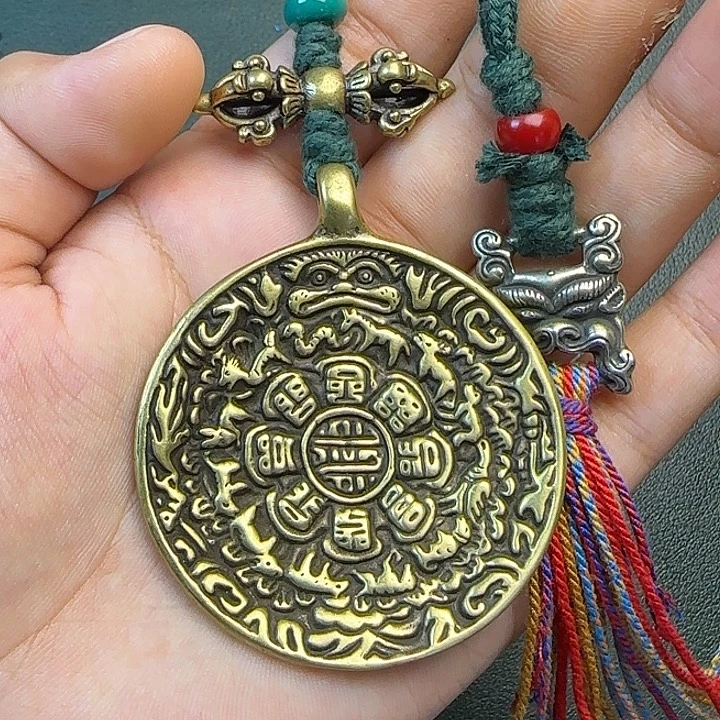 王***文铜铁合金类藏传工艺品九宫八卦