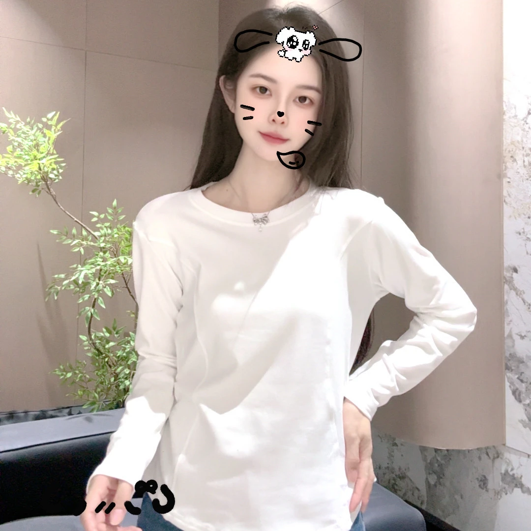 宿慕SUMU保暖加绒打底衫女2025新款秋冬显瘦磨毛上衣小雨女装8262