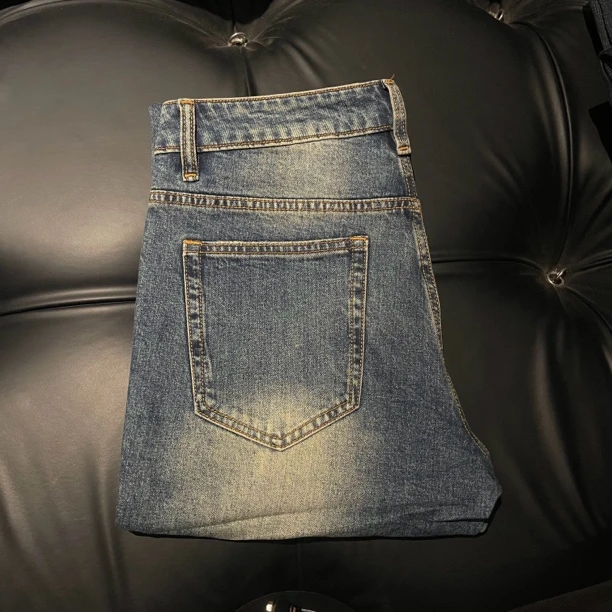 1055蓝色巴黎时装周设计师款舒适百搭男士牛仔裤