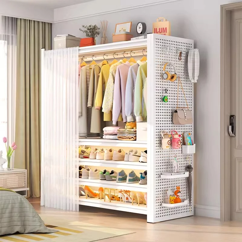 货架衣柜家用卧室开放式落地挂衣架室内楼道宿舍门口收纳鞋柜鞋架