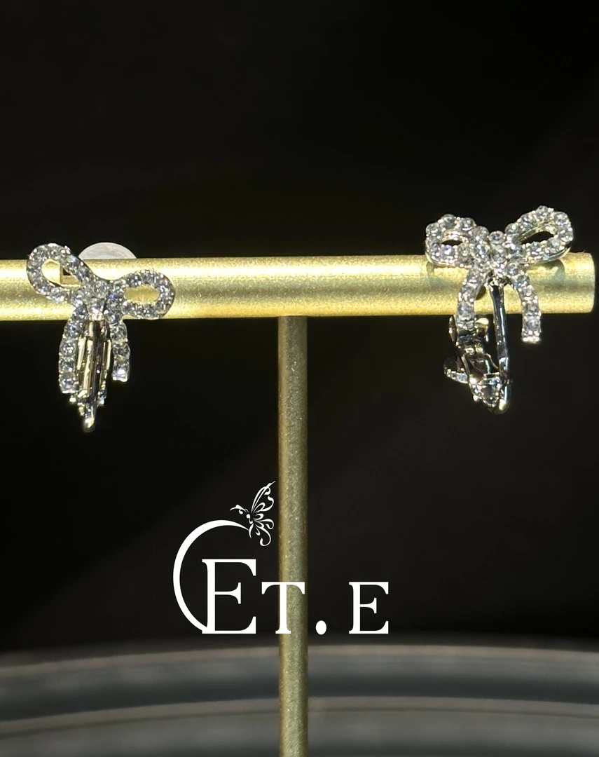 合金耳饰 ete18210耳针蝴蝶结甜美满钻公主新娘结婚婚纱礼服耳饰