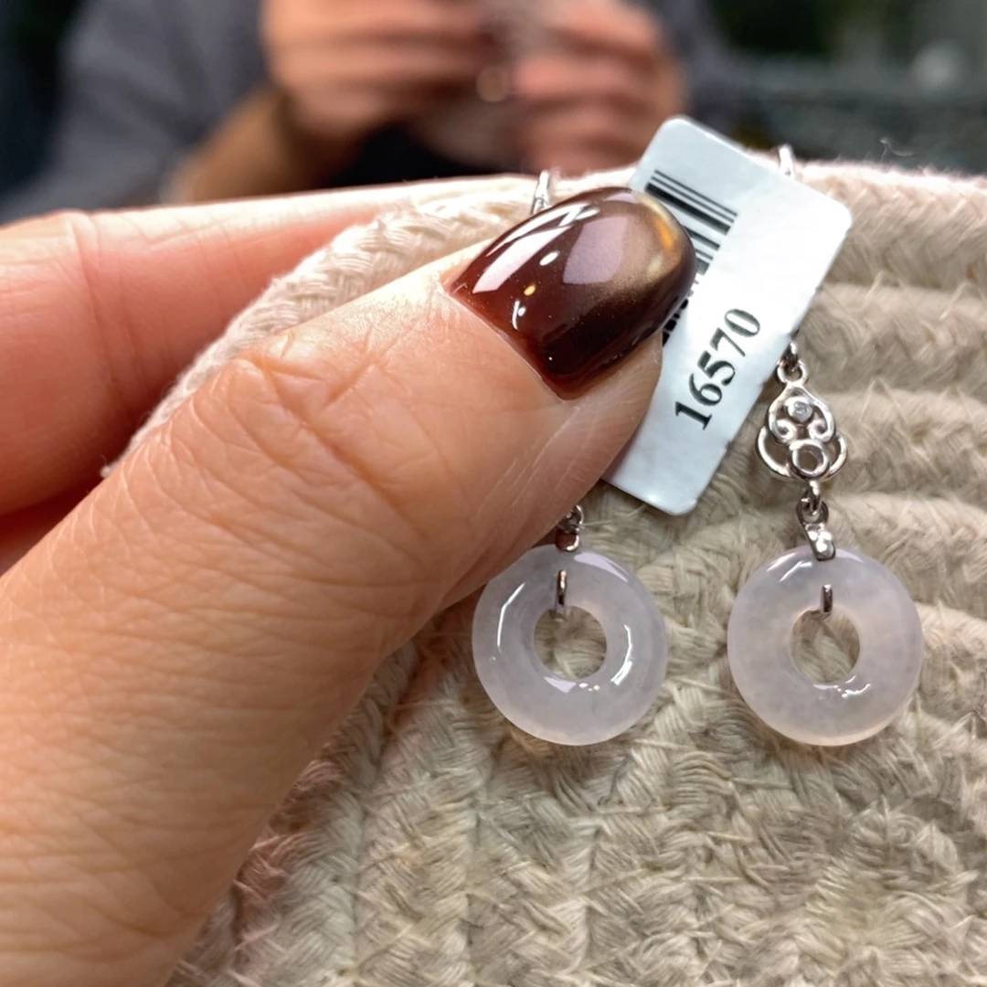 颈饰银S925镶嵌翡翠净货16570