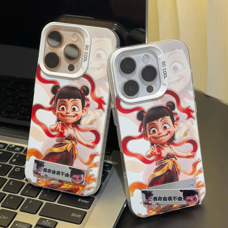 重影哪吒支架适用苹果16/15手机壳华为P70vivo小米14/13男oppo套