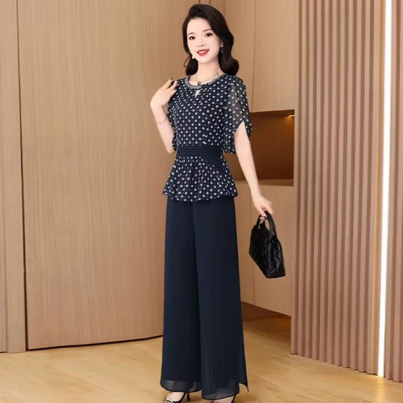 【上衣+裤子】优雅新款气质时尚休闲收腰显瘦套裤25727