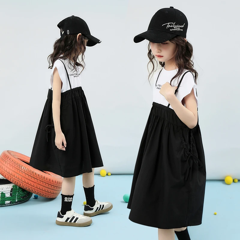 雨星雨嫣韩系女童夏装连衣裙儿童花苞裙子2025新款女孩夏天背心裙