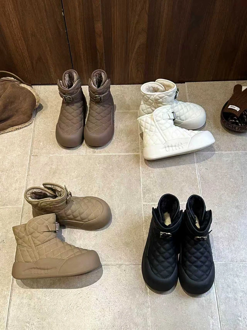 加厚保暖雪地靴厚底增高冬季棉鞋皮面时尚舒适2025年休闲韩版3612