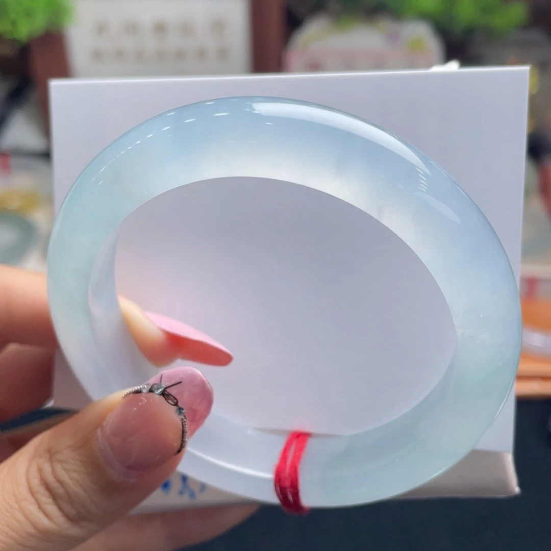 翡翠未镶嵌手镯29号 57.8正圈天空蓝