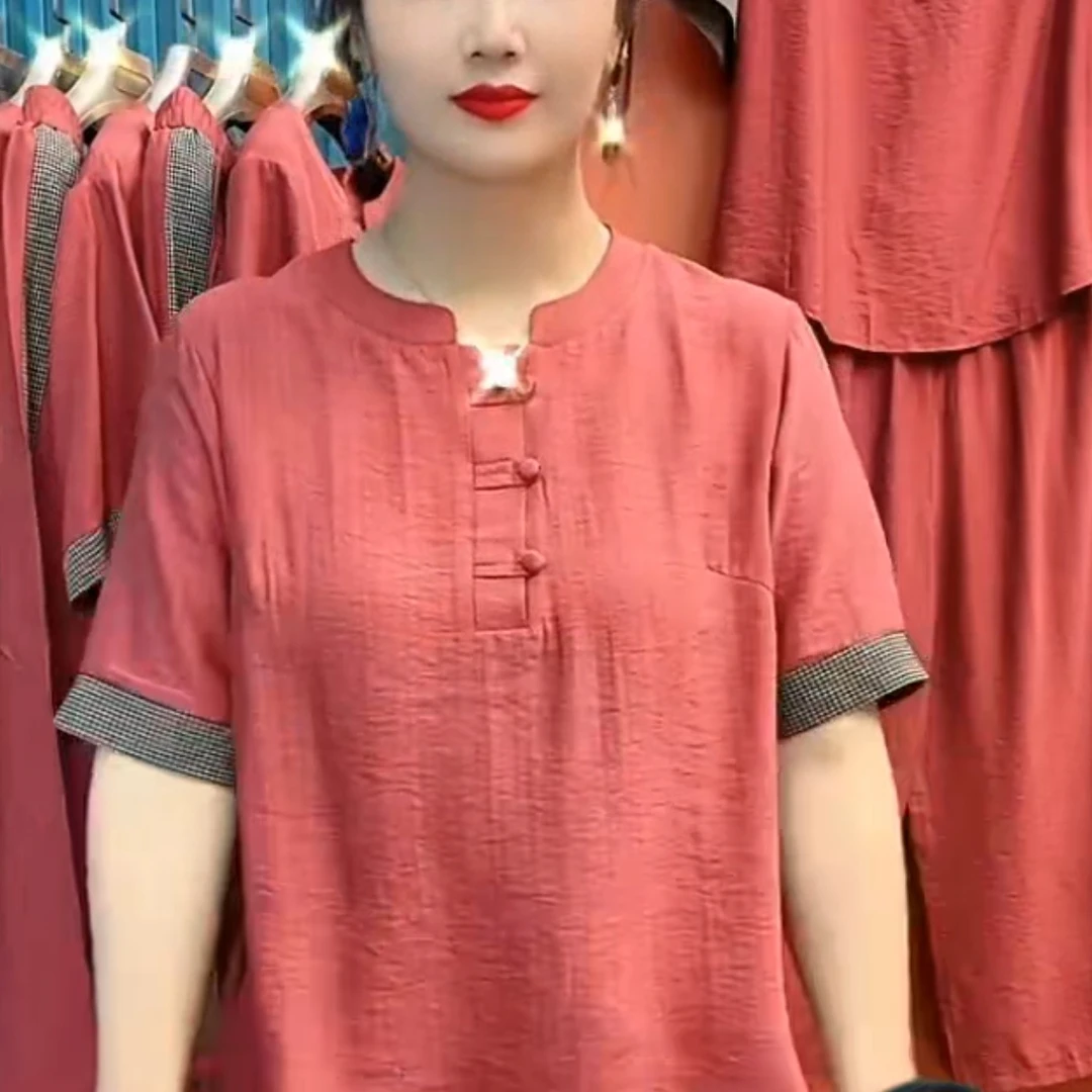 上衣＋裤子套装时尚夏季新款皮红