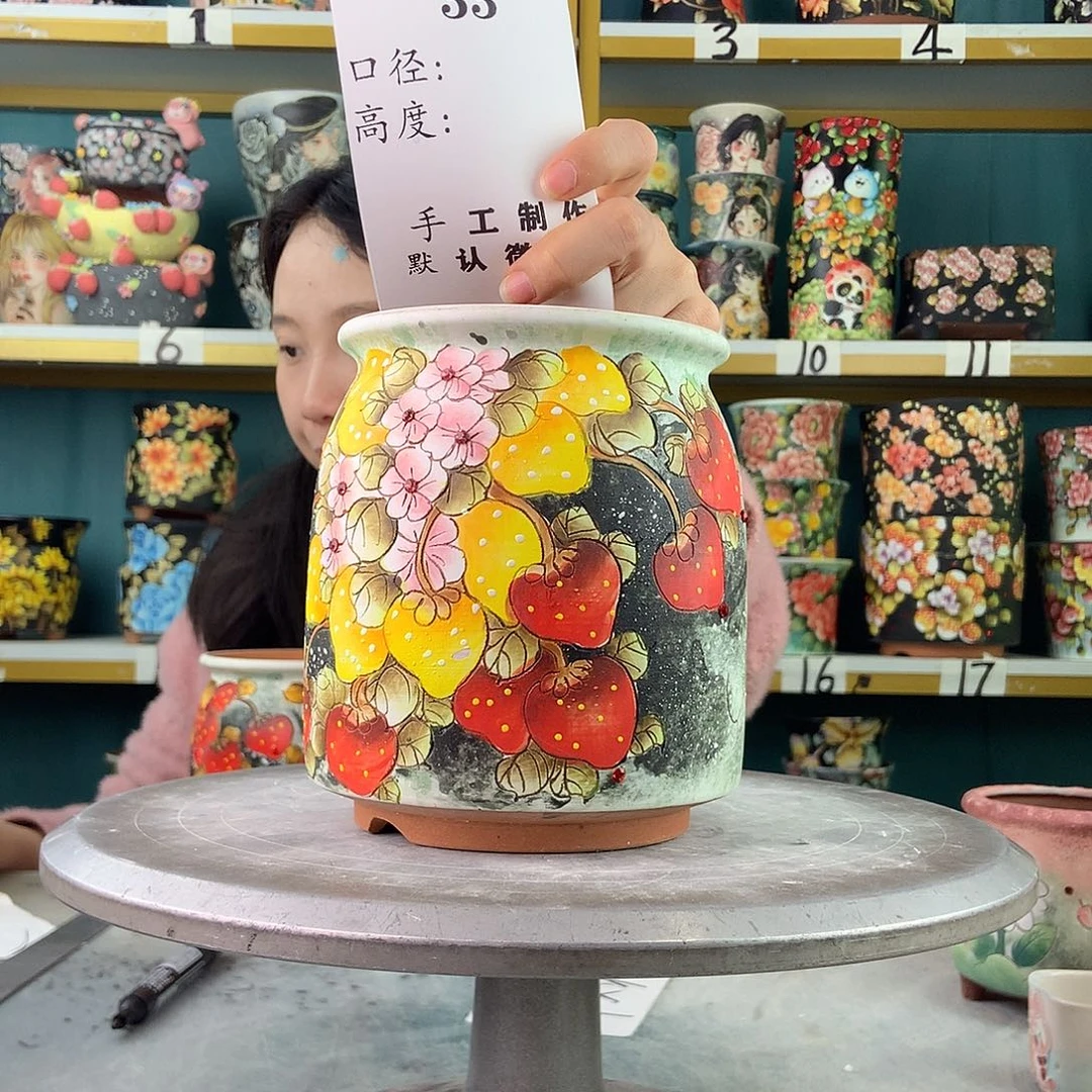 陶景德镇手工花盆33