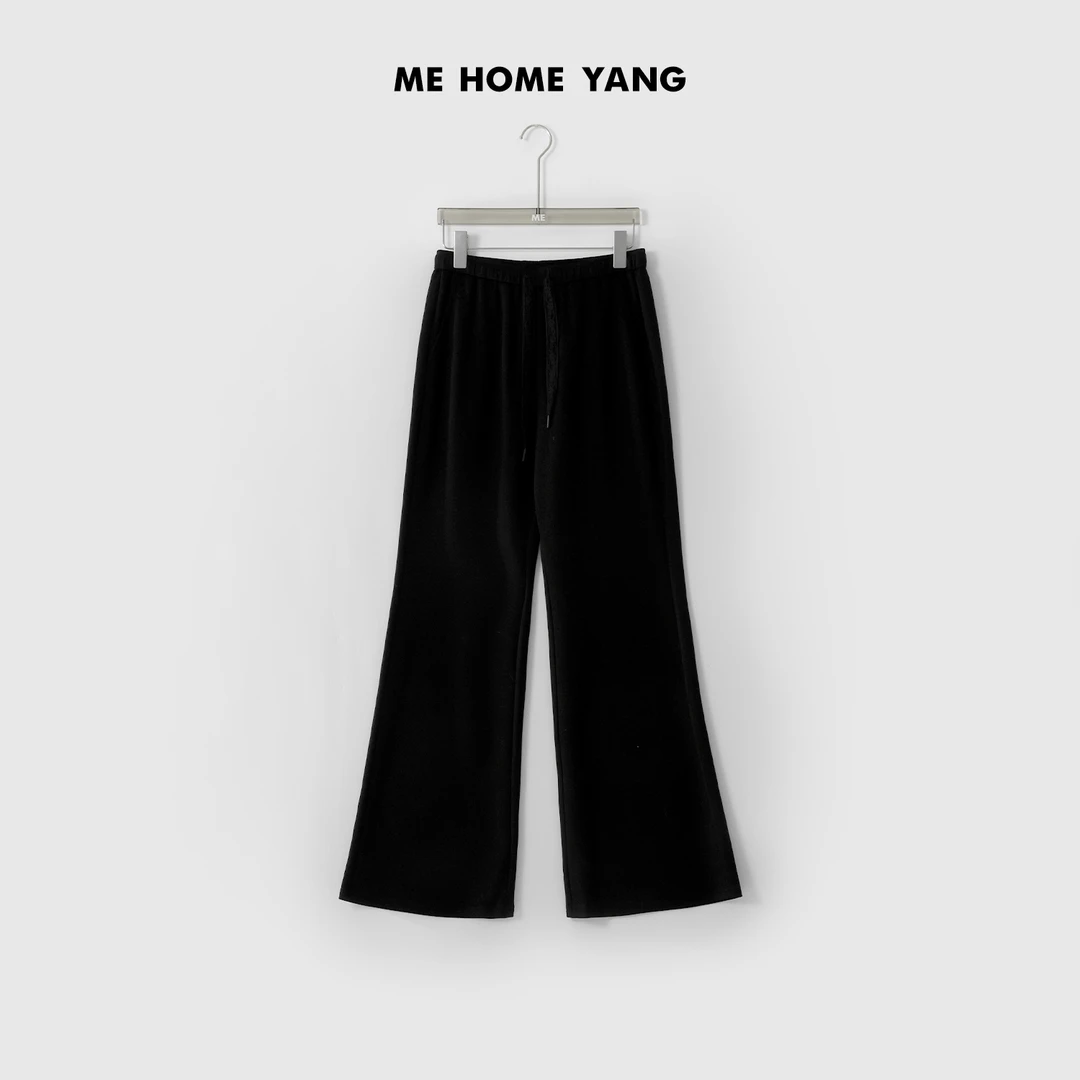 ME【蕾丝直筒微喇裤】莫代尔混纺高腰遮胯显瘦百搭休闲裤子MESS0346