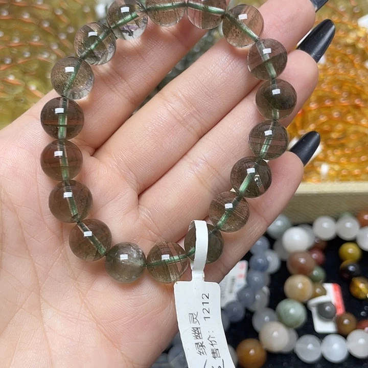 未镶嵌水晶手链千层绿幽灵10.7