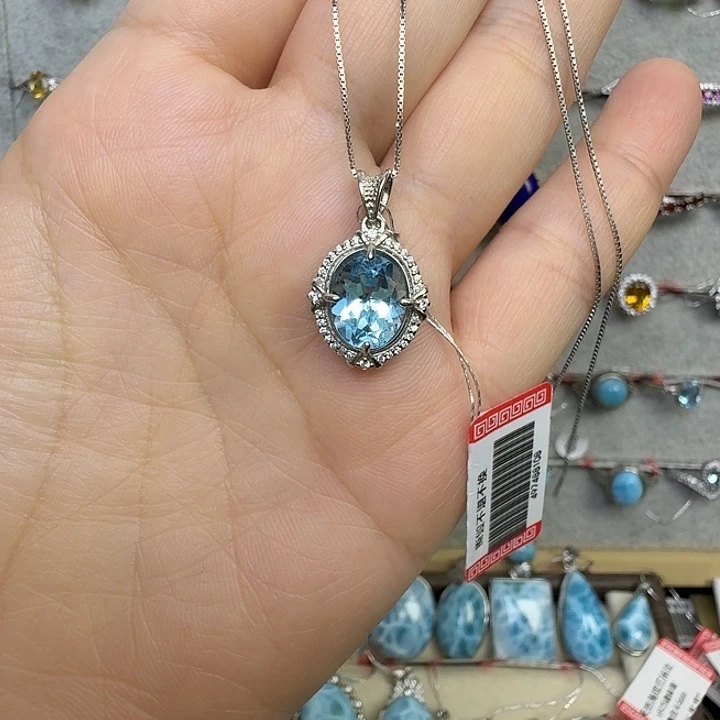 水晶颈饰银S925镶嵌