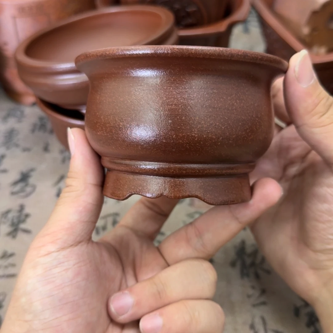 紫砂花盆9.5x5.5内经紫砂花盆