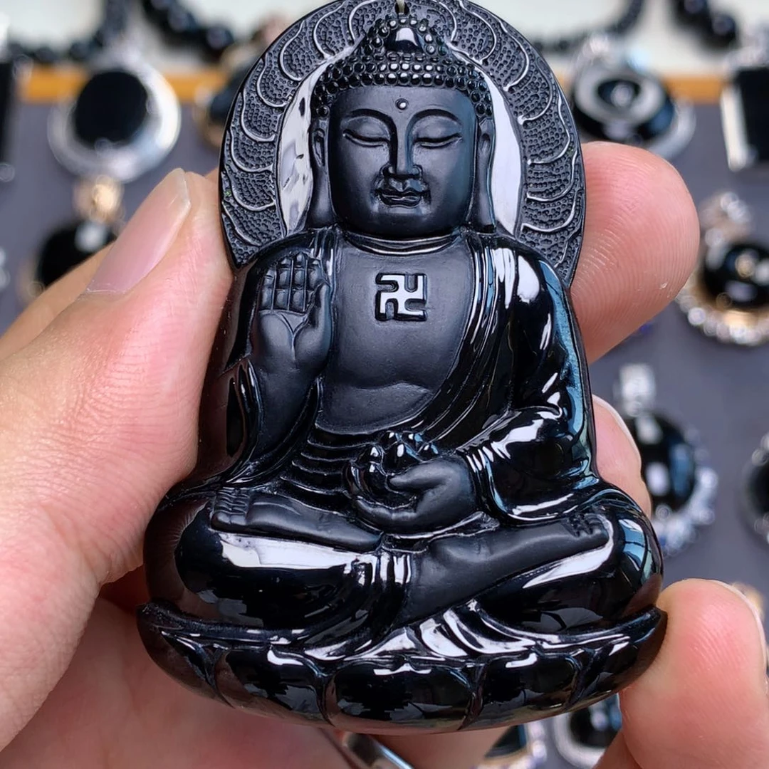 颈饰未镶嵌翡翠墨翠佛祖