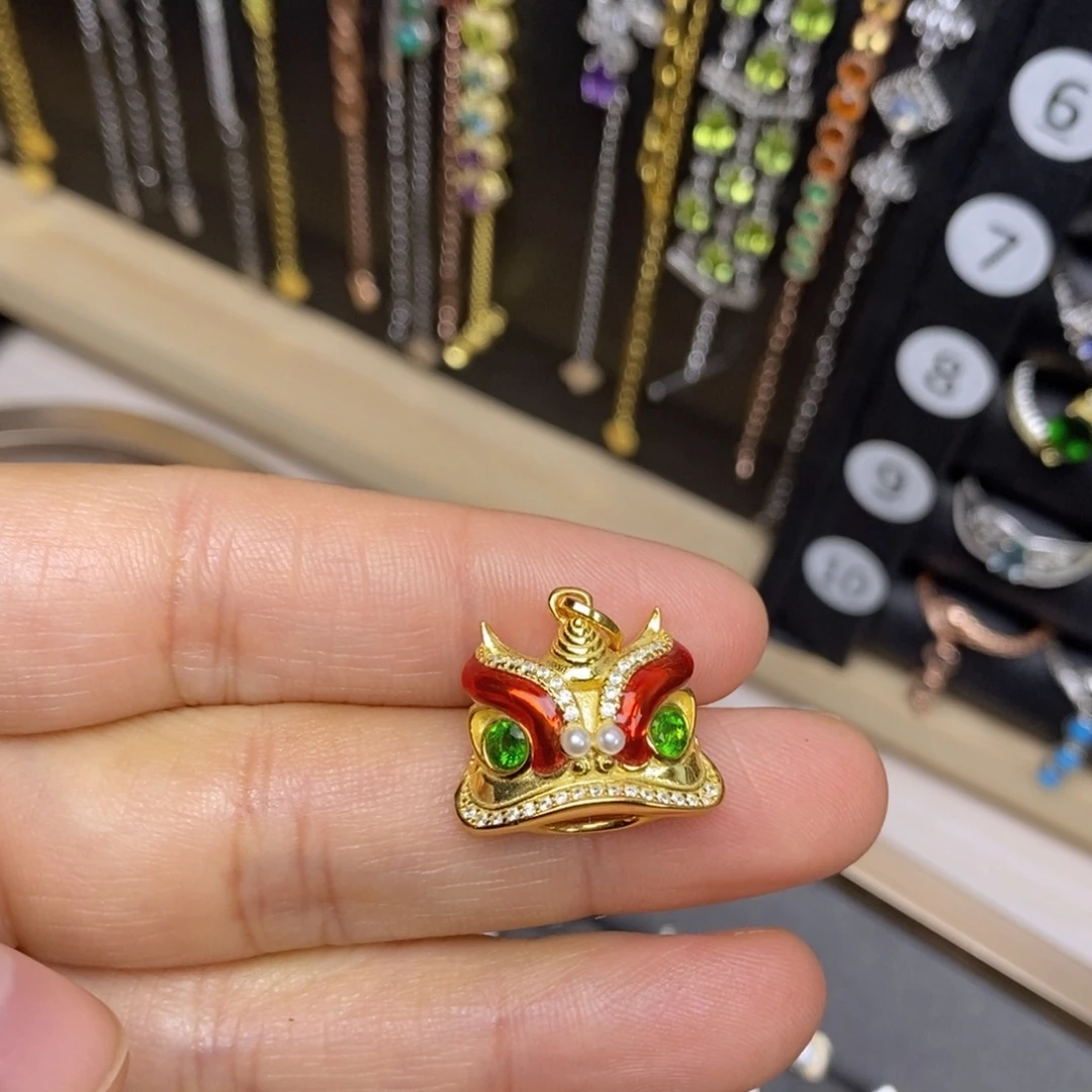 透辉石吊坠银S925镶嵌