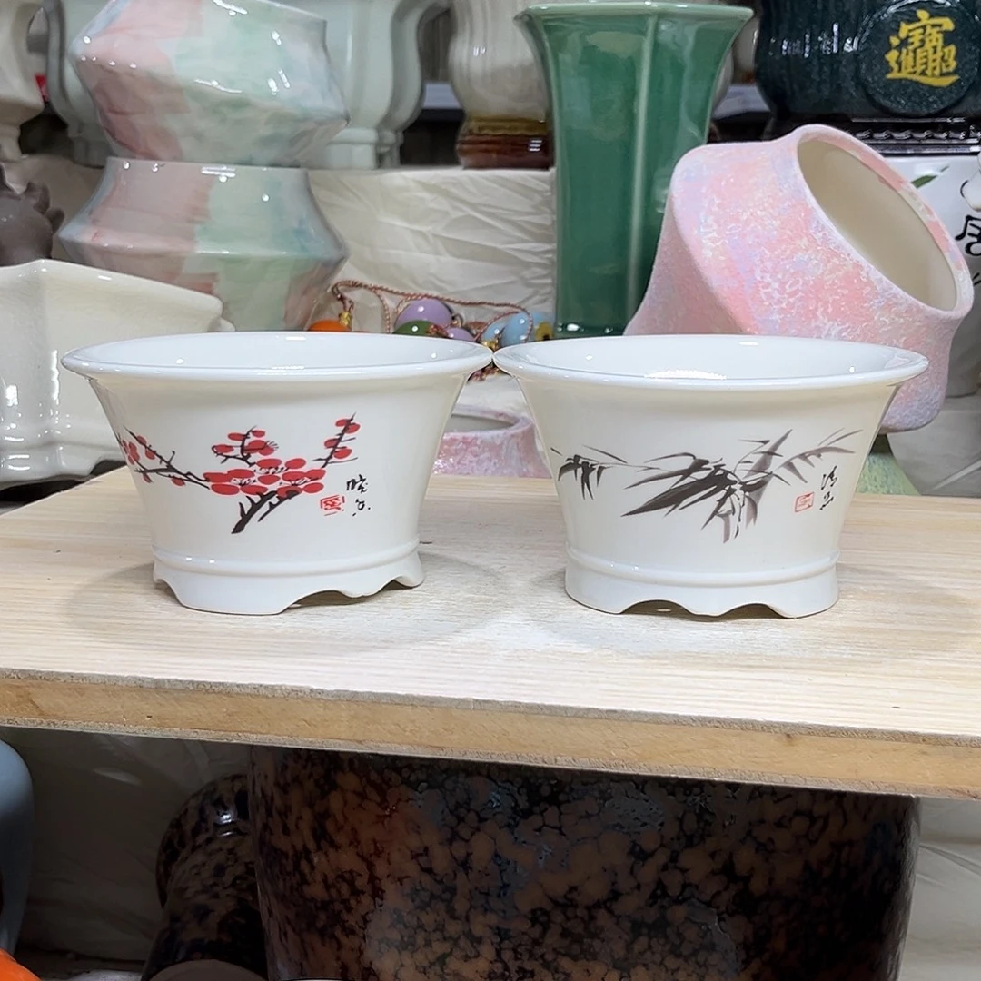 陶瓷绿植多肉微瑕花盆外口径：13*7.5无孔