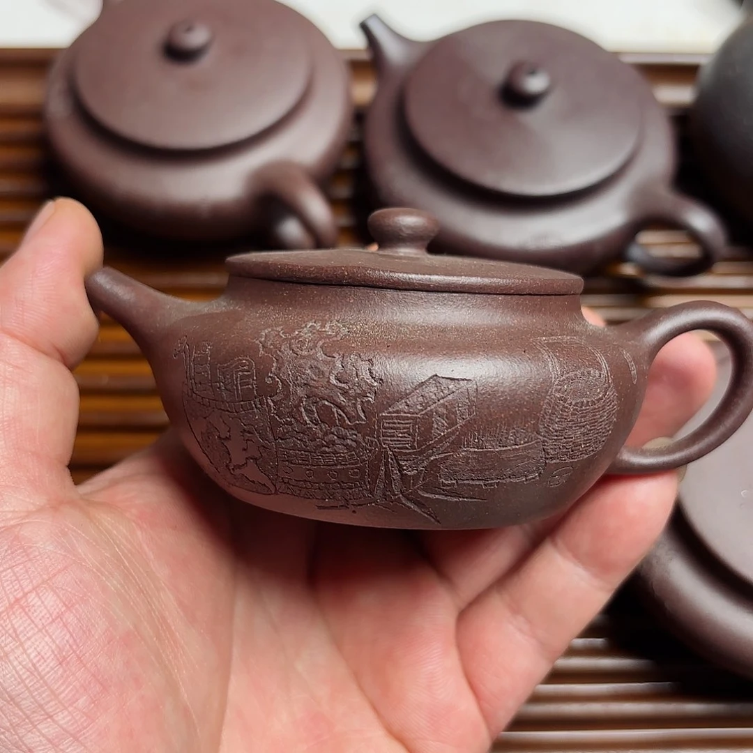 紫砂茶壶全手工扁承