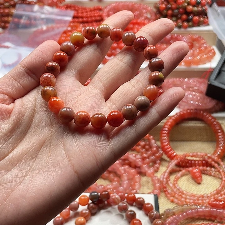 南红玛瑙未镶嵌手链