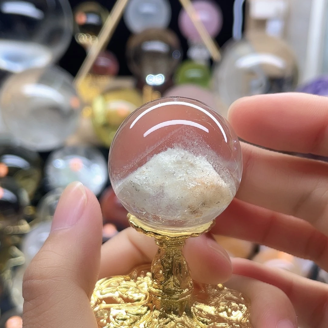 水晶未镶嵌珠宝半成品白幽灵金字塔33